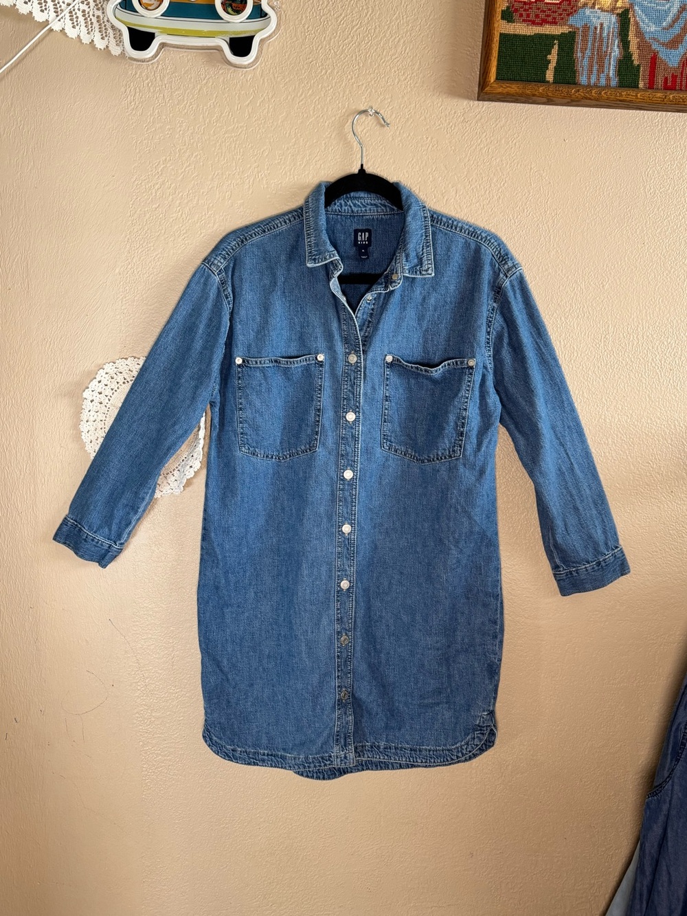 GAP Kids Button-Front Denim Shirt Dress | Size XL